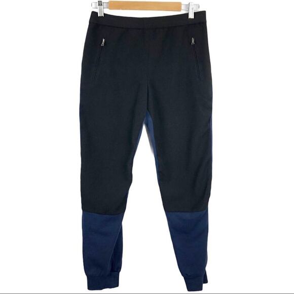 BCBGMaxAzria Gianni Black & Navy Contrast Colorblock Cargo Pants Small - Picture 5 of 15